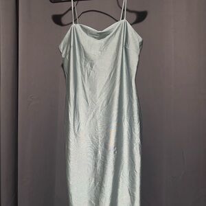Chic Strapless Dress in Soft Blue